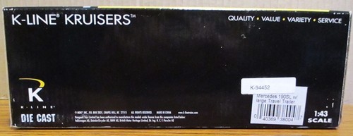 K-Line Kruisers Mercedes Benz 190SL Roadster Conv Car & Camper Trailer 1:43 Toy - Picture 6 of 9