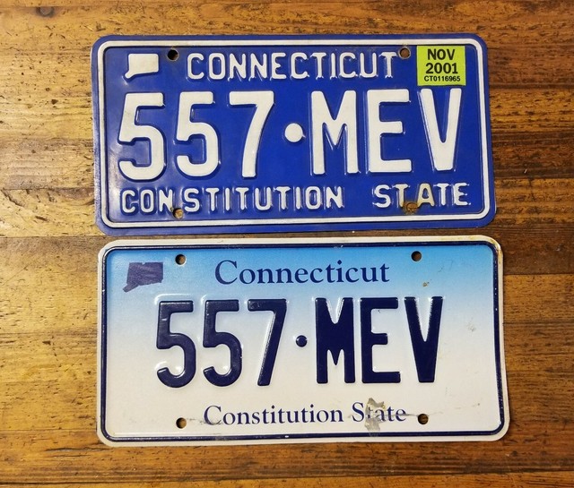 Vintage LICENSE PLATE Set CONNECTICUT 557 MEV Antique Car Tags Plates ☆USA eBay