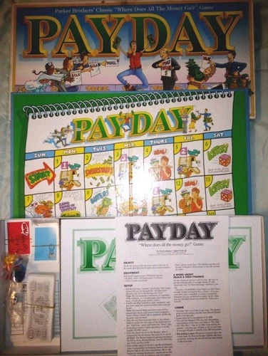 Vintage Parker Brothers 1994 Pay Day Board Game 100% Complete W/ Instructions