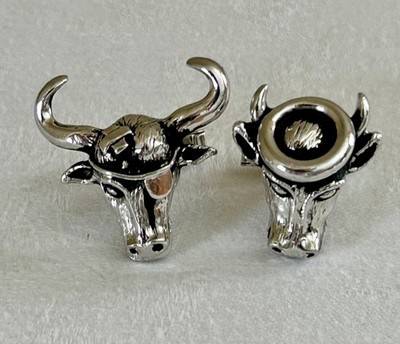 Vintage SWANK  Silver Tone BUM STEER and HOLY COW Cufflinks