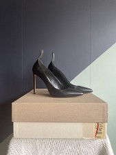 Pompa Francesco Russo in pelle nera con linguetta taglia 37,5 ottime condizioni