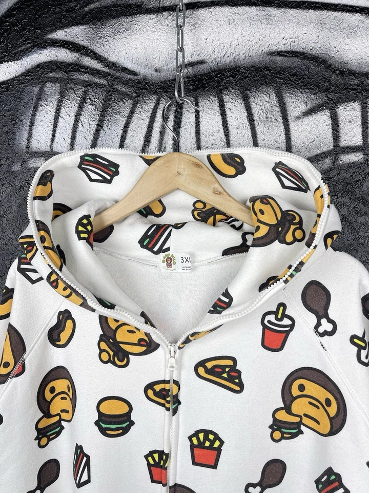 Sudadera con capucha y cremallera Y2K Rare A Bathing Ape Baby Milo comida chatarra para hombre talla 3XL Foto 3 de 4