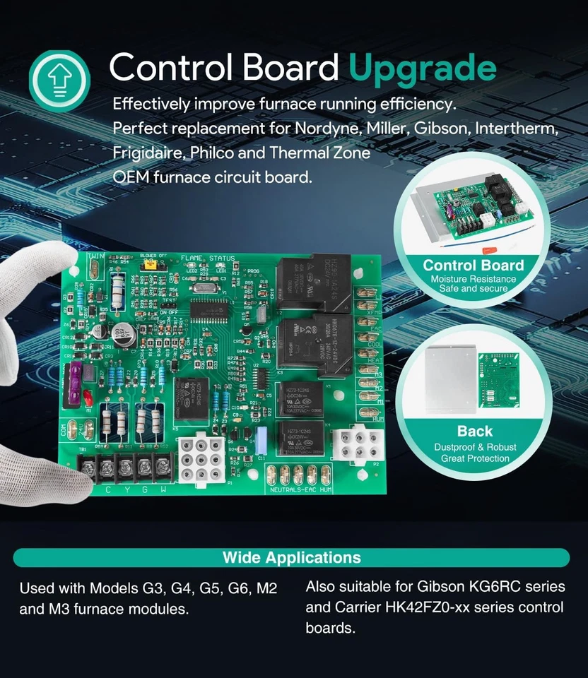 ICM2805A Furnace Control Board Replacement for Nordyne 903106 and 624631...  - Image 3 of 4