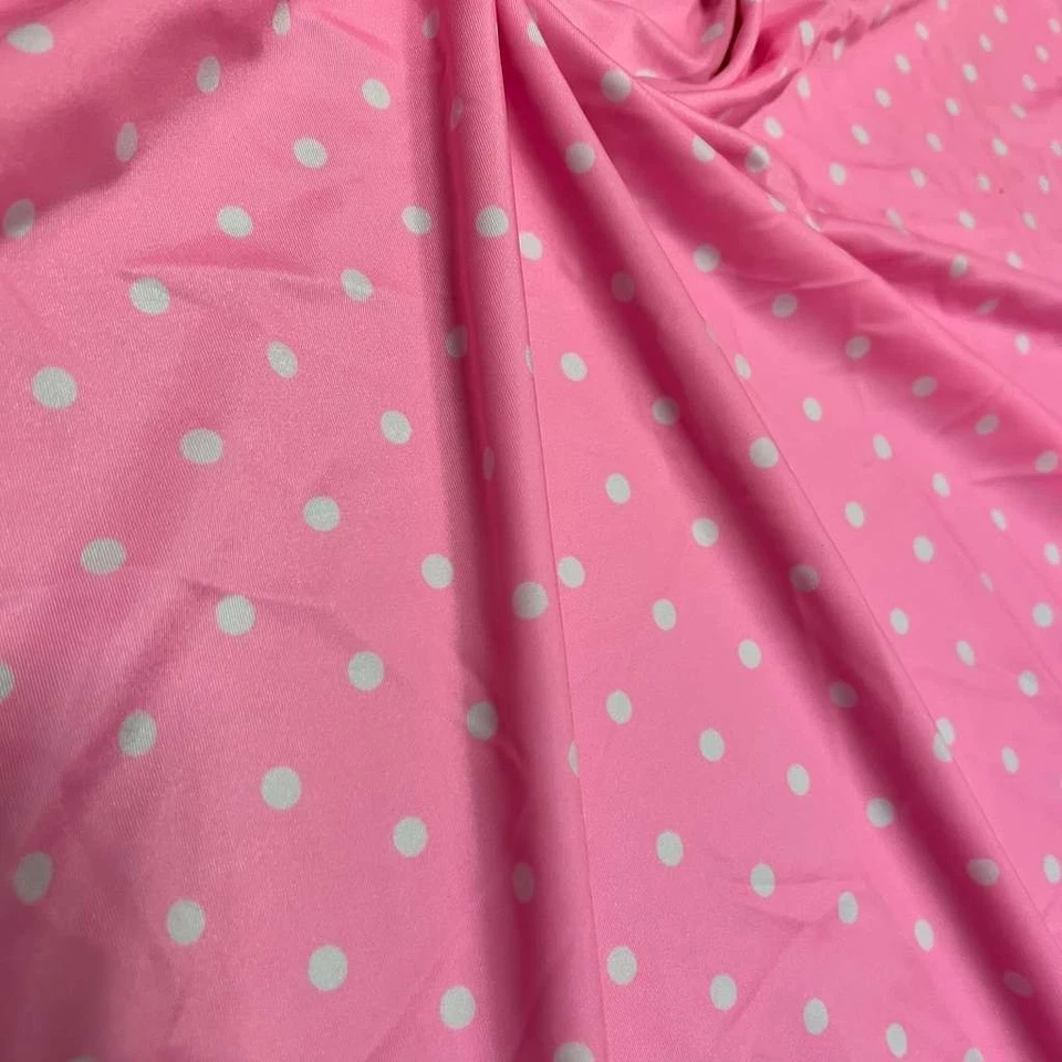 Barbie Pink polka dots print 4-way Stretch Fabric Swimsuit Spandex By the Yard - Image 3 of 4