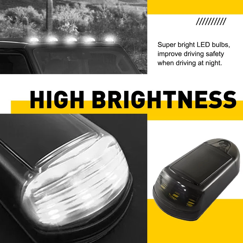 Carcasa de luz de circulación marcador de techo de cabina blanca para 03-18 Dodge Ram 1500 2500 3500 Foto 2 de 4