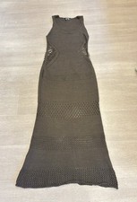Pretty Little Thing Brown Knitted Maxi Sleeveless Dress Size L