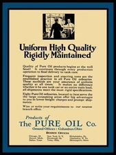 1923 Pure Oil Company - Rigid High Quality! NEW Sign 24x30" USA STEEL XL Size