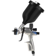 Basecoat Digital HVLP Plus Gravity Feed Spray Gun 1.3mm Tip 600ml Cup (Silver)