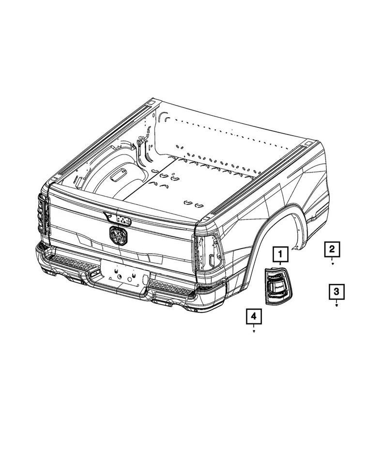 Dodge Ram 1500 2019-2024 OEM luz trasera LED (derecha/pasajero) #68262530AH Foto 4 de 4