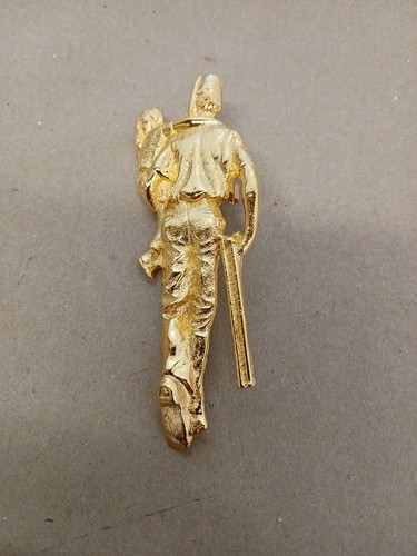 Vintage Shriners Masonic Silent Messenger Bolo Tie Slide Brass Color - Picture 2 of 5