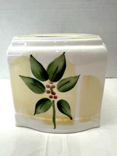 Vintage Croscill Gazebo Floral Ceramic Tissue Box Cover Vanity Assessories