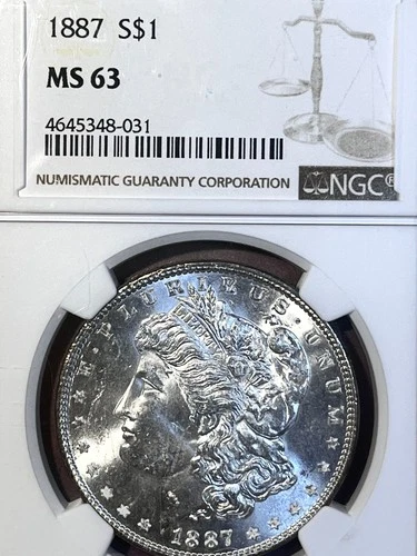 1887 P MORGAN DOLLAR   N G C CH BU   JUST BEAUTIFUL,  PREMIUM COIN start .99