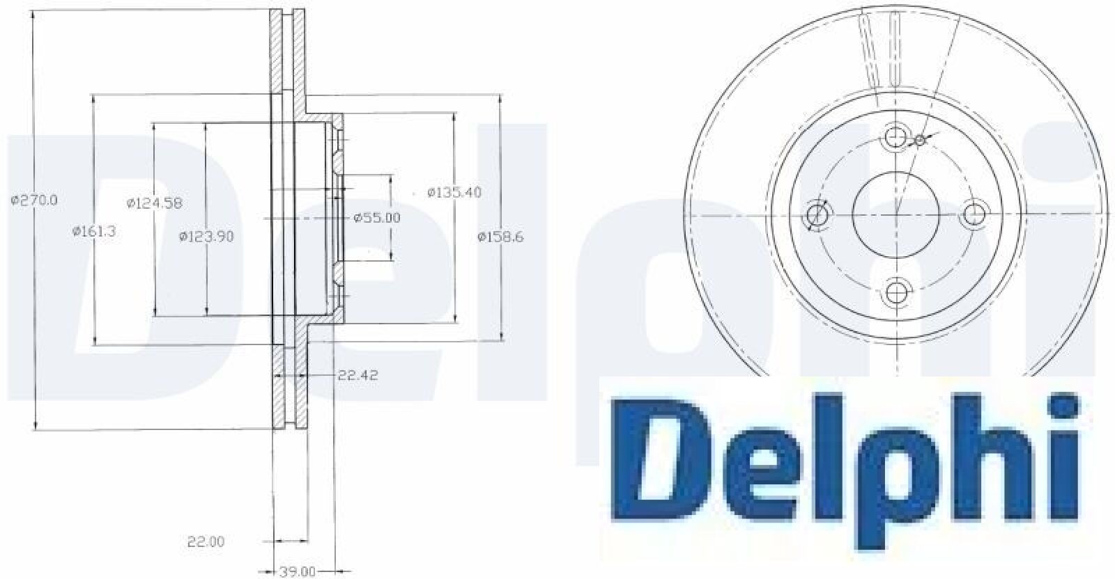 2x Bremsscheibe belüftet BG3966 DELPHI für MAZDA MX-5 II - Bild 2