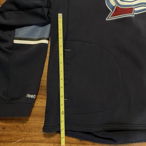 vintage Reebok Men's NHL Colorado Avalanche Hockey Face Off Hoodie Size 3XL Blue - Picture 7 of 9