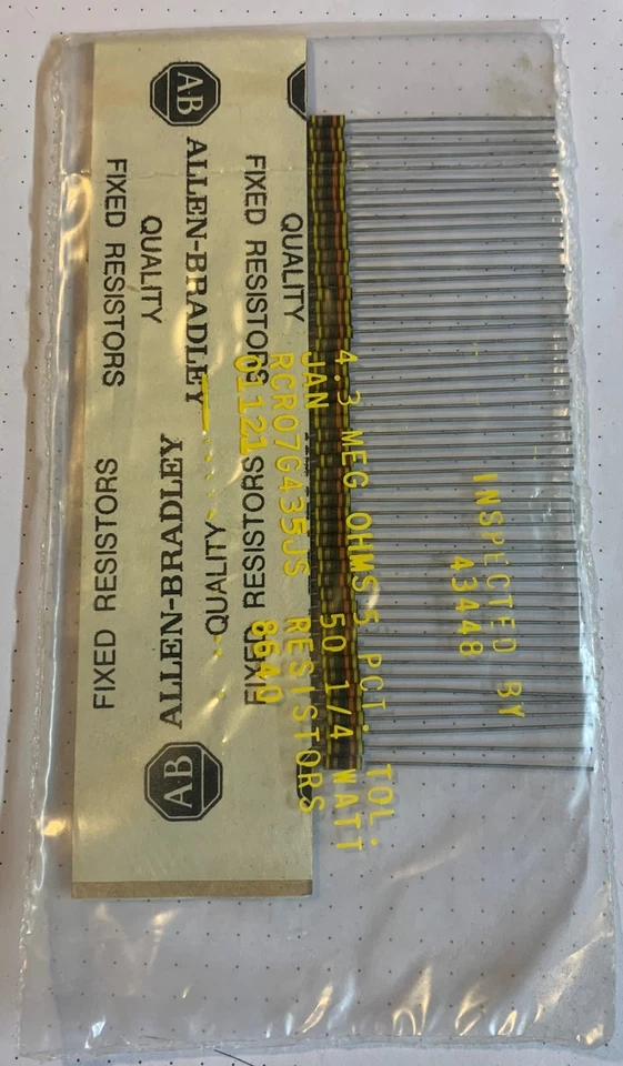 700 resistencias Allen Bradley 1/4 W carbono comp, varios valores, nuevas en stock Foto 4 de 4