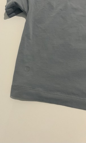 Lululemon Check The Box Short Sleeve Cropped Boxy Fit Top Sz 6 Blue - Picture 6 of 6