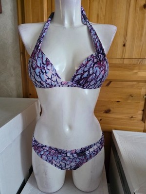 Damen Push Up  Bikini  Set  Lascana Größe 34  CUP: C  Lila mit Motiv NEU