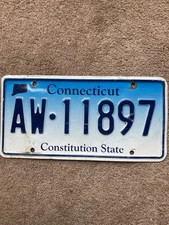 Connecticut “Blue Fade” License Plate - AW 11897 - Expired