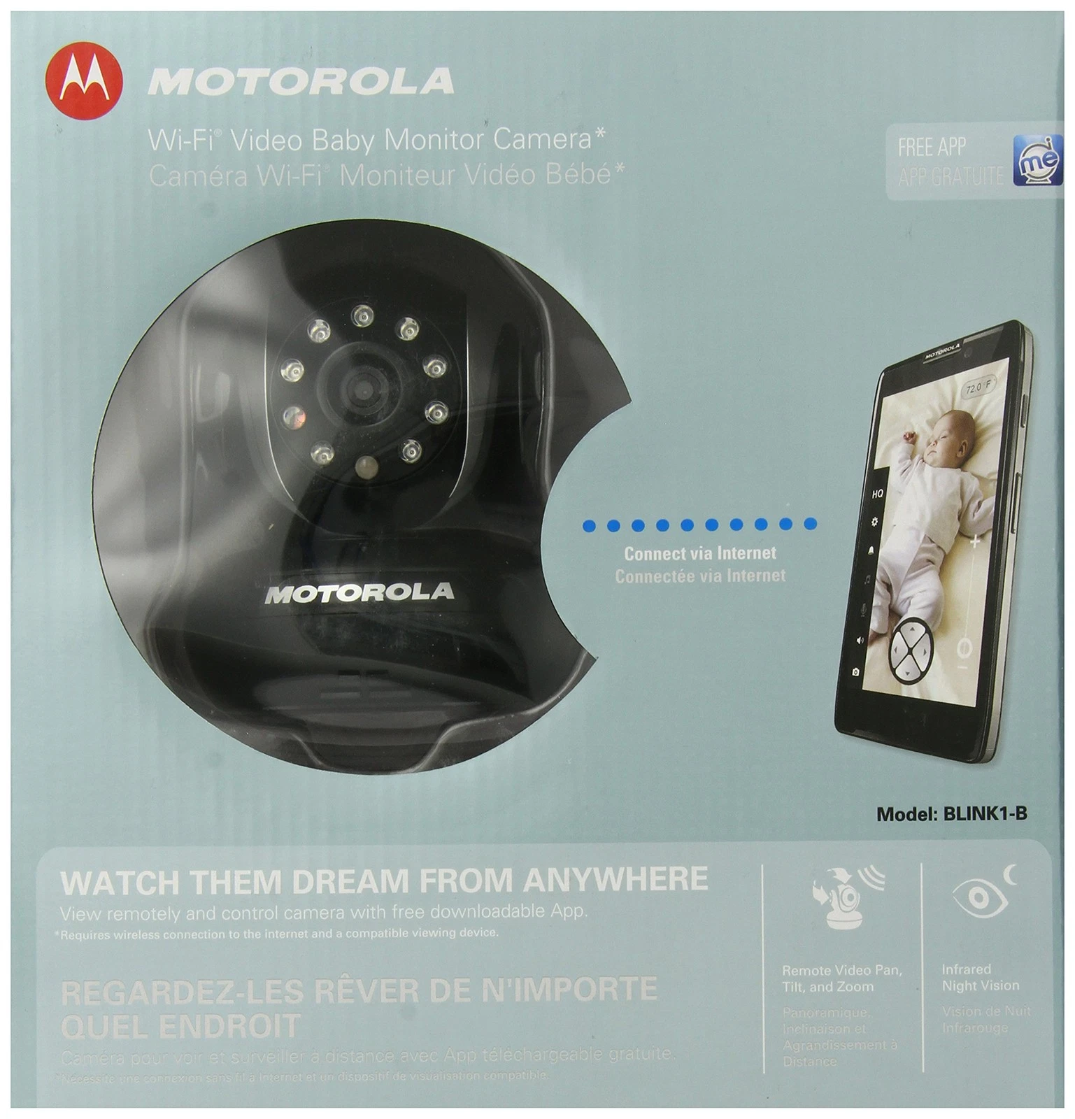 Motorola Blink1 Wi-Fi Video Camera for Remote Viewing with iPhone ,Black