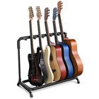 5 Five Multiple Guitar Folding Stand Bass Acoustic Guitar Holder Rack Display