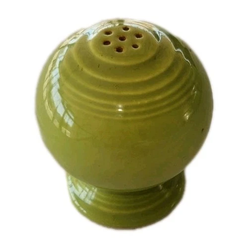 Round  Fiestaware Chartreuse Green Salt Pepper Shaker with stopper 6 holes
