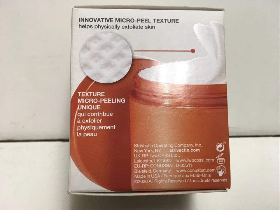 Almohadillas faciales exfoliantes StriVectin Advanced Resurfacing Daily Reveal, 60 ct nuevas en caja Foto 3 de 4