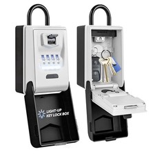 Portable Key Safe with Shackle Outdoor Light up Waterproof Lock Box Combination