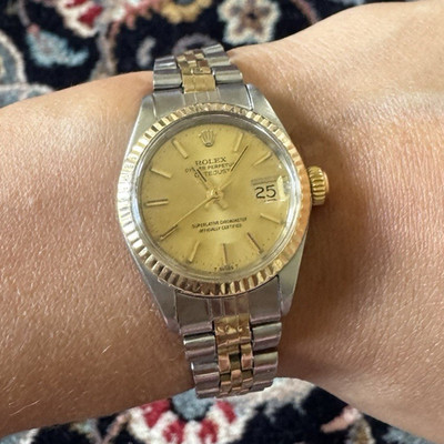 Rolex Date Ref. 6917 Damen Automatik Bicolor Edelstahl/Gold Datum Chronometer