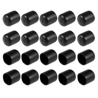Schraubgewindeschutz 15Mm Id Runde Endkappenabdeckung Schwarze Rohrkappen, 20Pcs