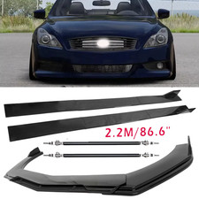 Glossy Black Front Bumper Lip Splitter Side Skirts Kit For Infiniti G37 P