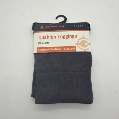Compass Fitness Cushion Plus Size Leggings - Gray AB-4972