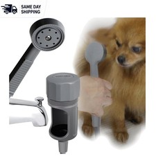 Effortless Pet Shower Attachment with Quick Connect on Tub Spout - Light Grey