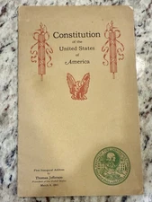 BOGO 50% Antique Book 1920 Constitution of U.S. Franklin Fire Insurance Company