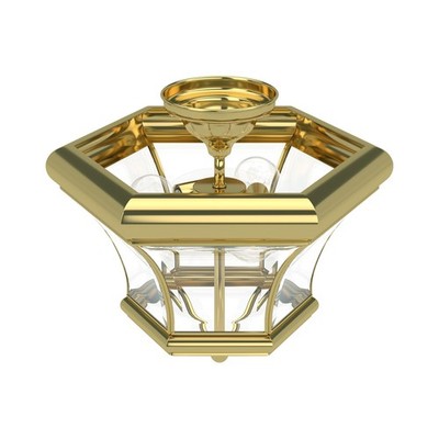 Monterey - 3 Light Flush Mount in Traditional Style - 13 Inches wide by 9.5