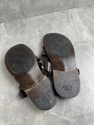 D&G Dolce & Gabbana Vintage 00s Brown Leather Buckle Sandals Size 44 Made in IT - Bild 10 von 12