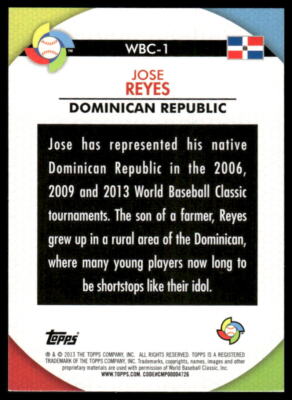 2013 Topps #WBC-1 Jose Reyes WBC Stars 29506 | eBay
