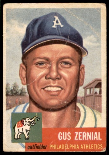 1953 Topps #42 Gus Zernial Philadelphia Athletics LOW GRADE (Creases/Wrinkles)