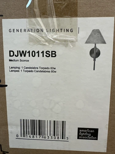 Generation Lighting Porteau Wall Sconce  1-Light Satin Brass/ Linen Fabric Shade - Picture 2 of 2