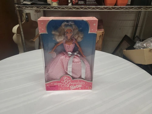 Vintage 1997 Mattel 35th Anniversary Barbie Doll Walmart Exclusive NIB 90s dents