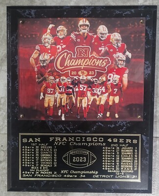 San Francisco 49ers 2023 NFC Champions 12'' x 15'' Plaque