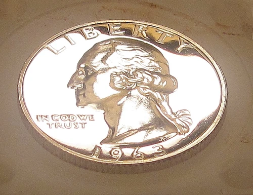 1963 Choice/Gem Proof Quarter 90% Silver  Blazing Mirrored Surface #323-131