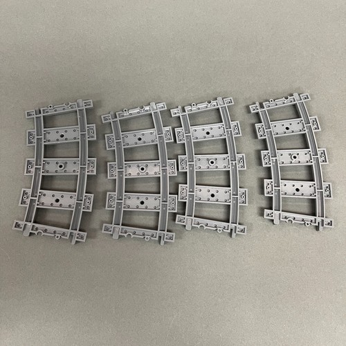 Lego 53400 Train Tracks Curved Gray Replacement Parts Pieces Lot of 4 - Picture 2 of 3