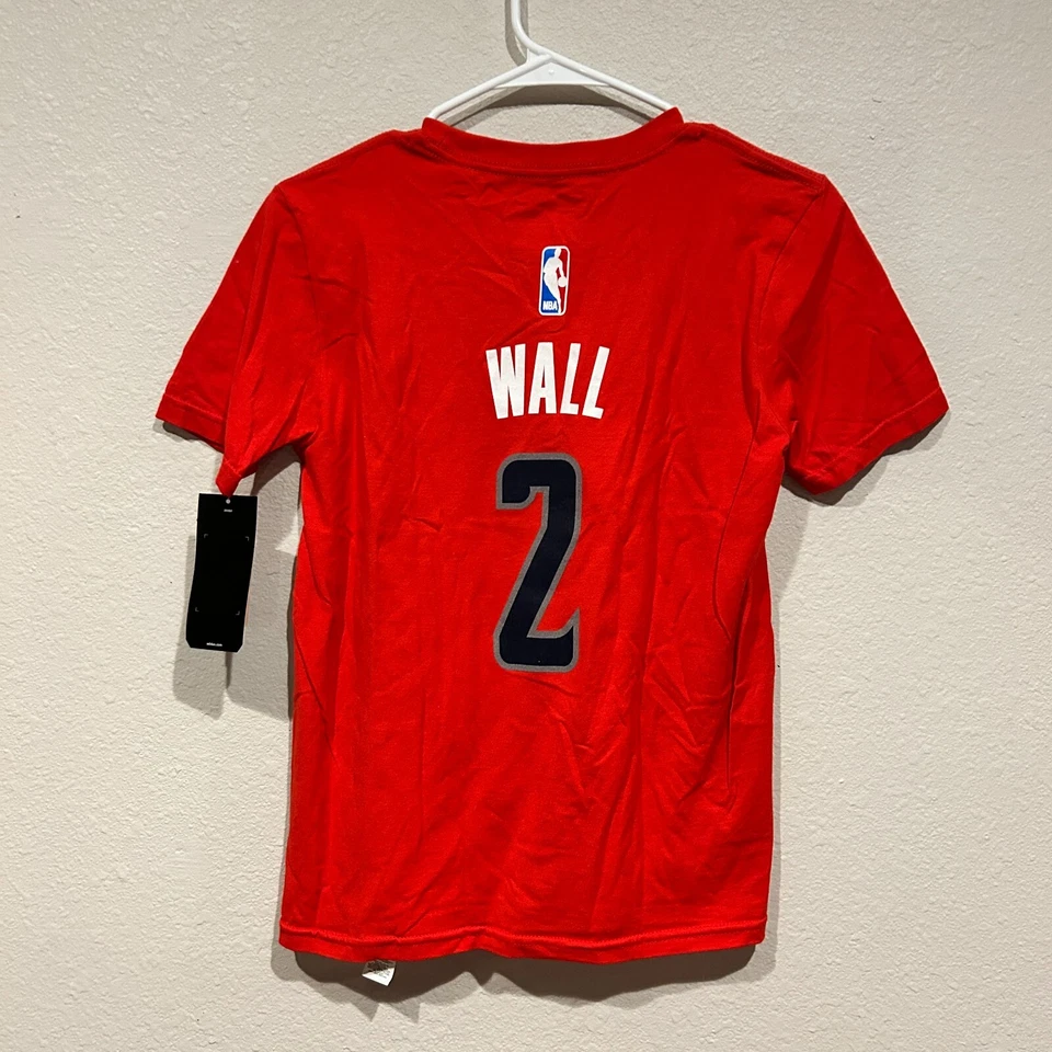 NWT Washington Wizards Adidas Youth TShirt Sz M 10/12 Red Short Sleeve John Wall - Image 2 of 4