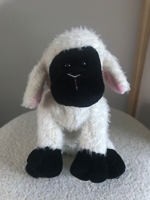 Ganz Webkinz seltenes schwarz-weißes Schaf Lamm Plüschtier Kuscheltier, super Zustand