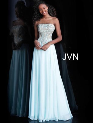 Jovani JVN63749 Light Blue Prom Gala Gown sz 8 NWT