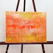 Modern Original Abstract Acrylic Painting (See Video) on Canvas 12x16