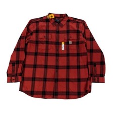 NEW Carhartt Loose Heavyweight Long Sleeve Flannel Shirt Red Mens Sz 2XL TW4451