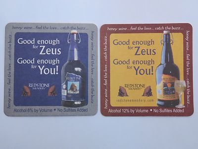 Beer Brewery COASTER ~ REDSTONE Meadery: Good Enough for Zeus ... Catch the Buzz