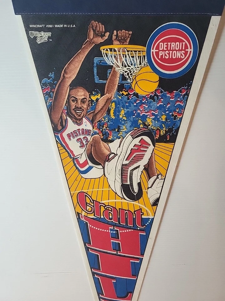 Vintage Grant Hill NBA Player Pennant Detroit Pistons WinCraft Full Size - Image 3 of 4
