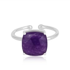 Prong Aventurine Gemstone Designer Sterling Silver Designer Ring Jewelry